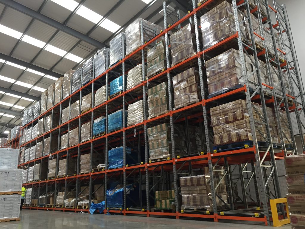 push back pallet racking designed and installed by RediRack - A British Pallet Racking Manufacturer.